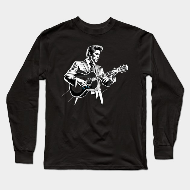 Elvis Presley Long Sleeve T-Shirt by Aldrvnd